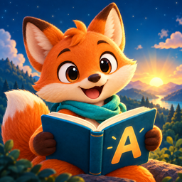 Finn the fox reading a book